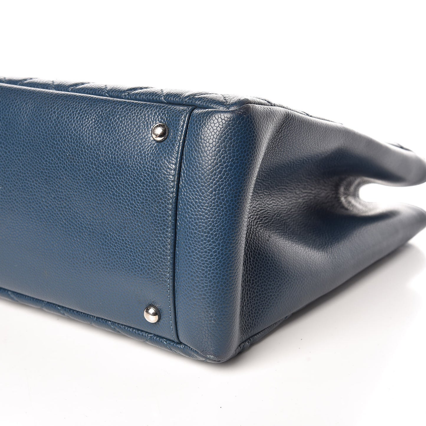 Caviar Quilted XL Grand Shopping Tote GST Dark Blue