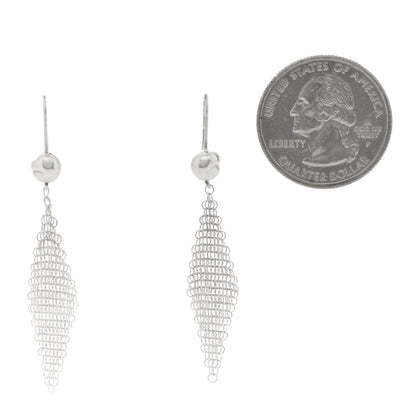 Tiffany Sterling Silver Small Elsa Peretti Mesh Earrings 2 of 6