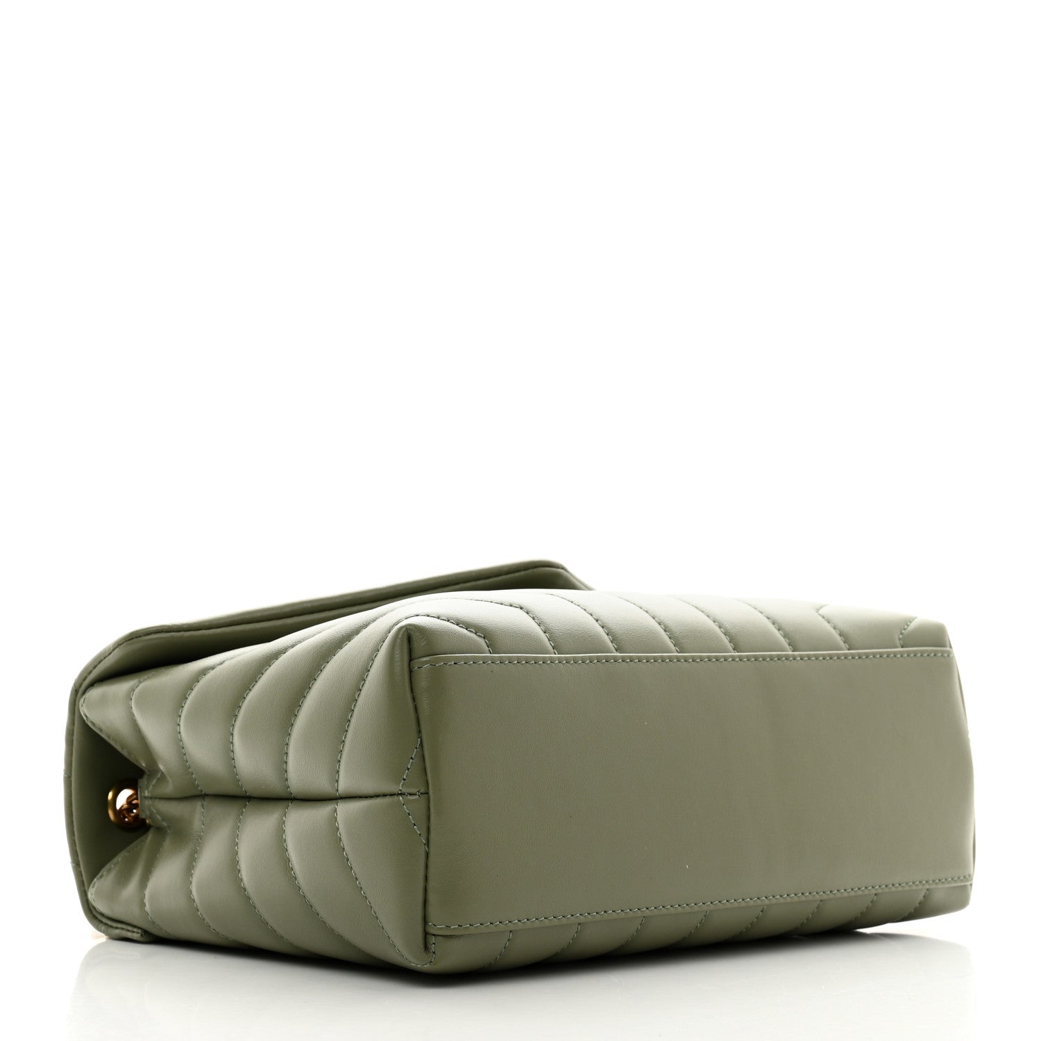 Saint Laurent Calfskin Y Quilted Monogram Small Loulou Chain Satchel Light Sage 4 of 11