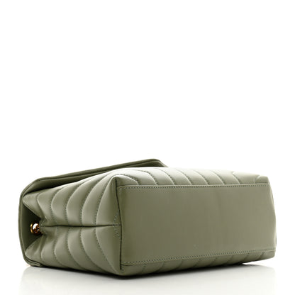 Saint Laurent Calfskin Y Quilted Monogram Small Loulou Chain Satchel Light Sage 4 of 11