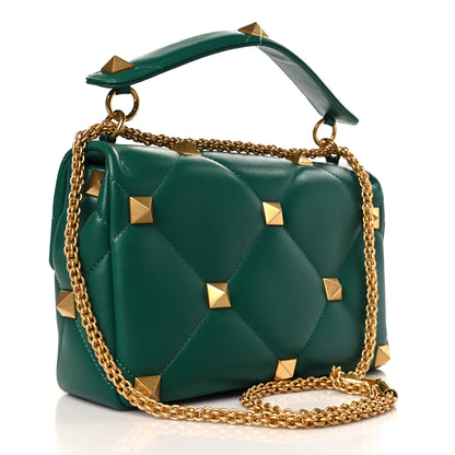 Valentino Garavani Nappa Large Roman Stud Shoulder Bag Jungle 3 of 8