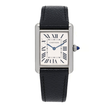 Cartier Stainless Steel Calfskin 25mm Must de Cartier Tank Quartz Watch 1 of 5