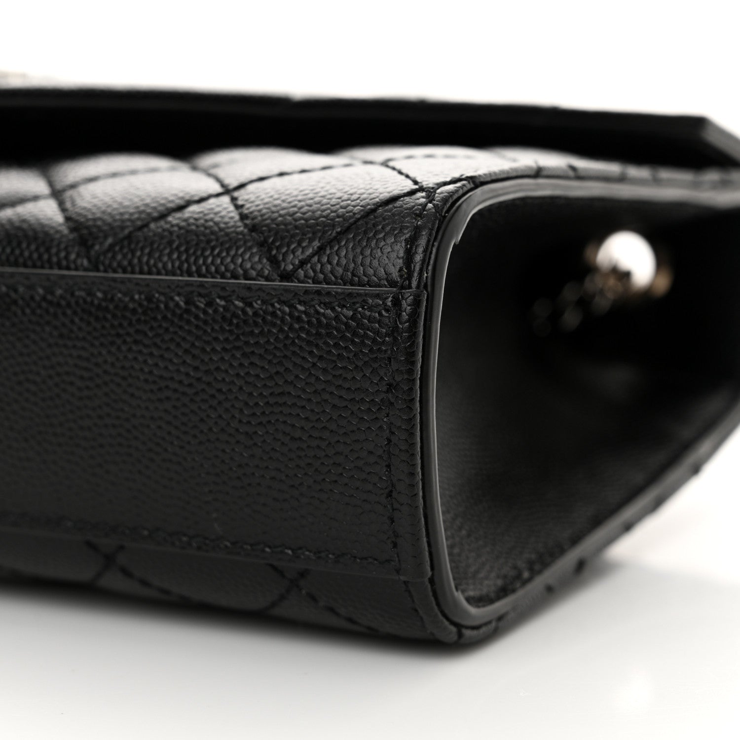 Saint Laurent Grain De Poudre Textured Mixed Matelasse Triquilt Small Monogram Satchel Black 10 of 10