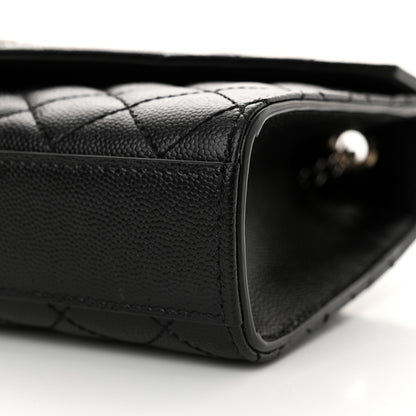 Saint Laurent Grain De Poudre Textured Mixed Matelasse Triquilt Small Monogram Satchel Black 10 of 10