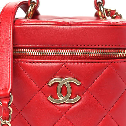 Chanel Lambskin Quilted Trendy Vanity Case Red 8 of 11
