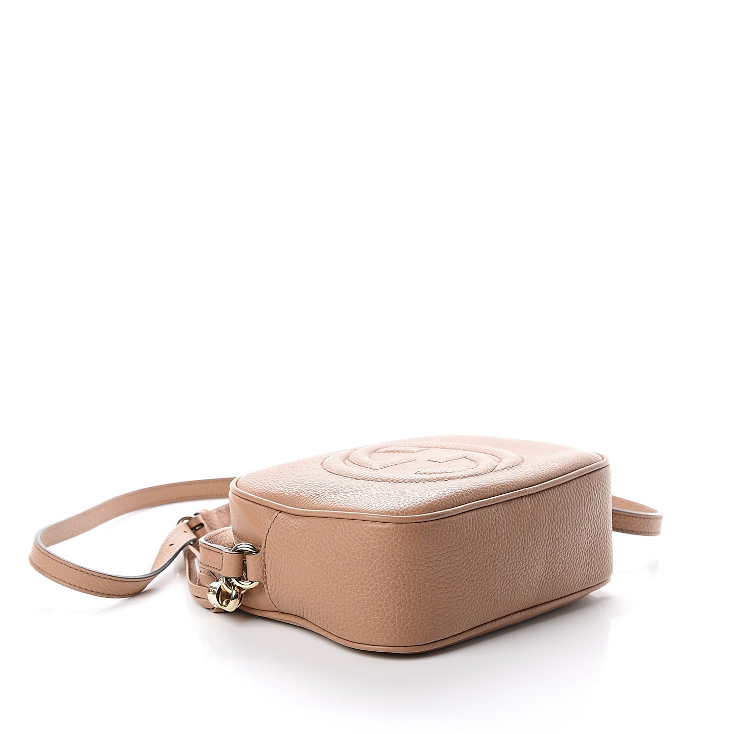 Pebbled Calfskin Small Soho Disco Bag Rose Beige