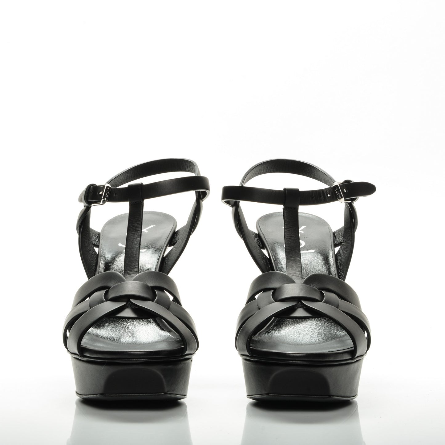 Calfskin Tribute 75 Platform Sandals 40 Black