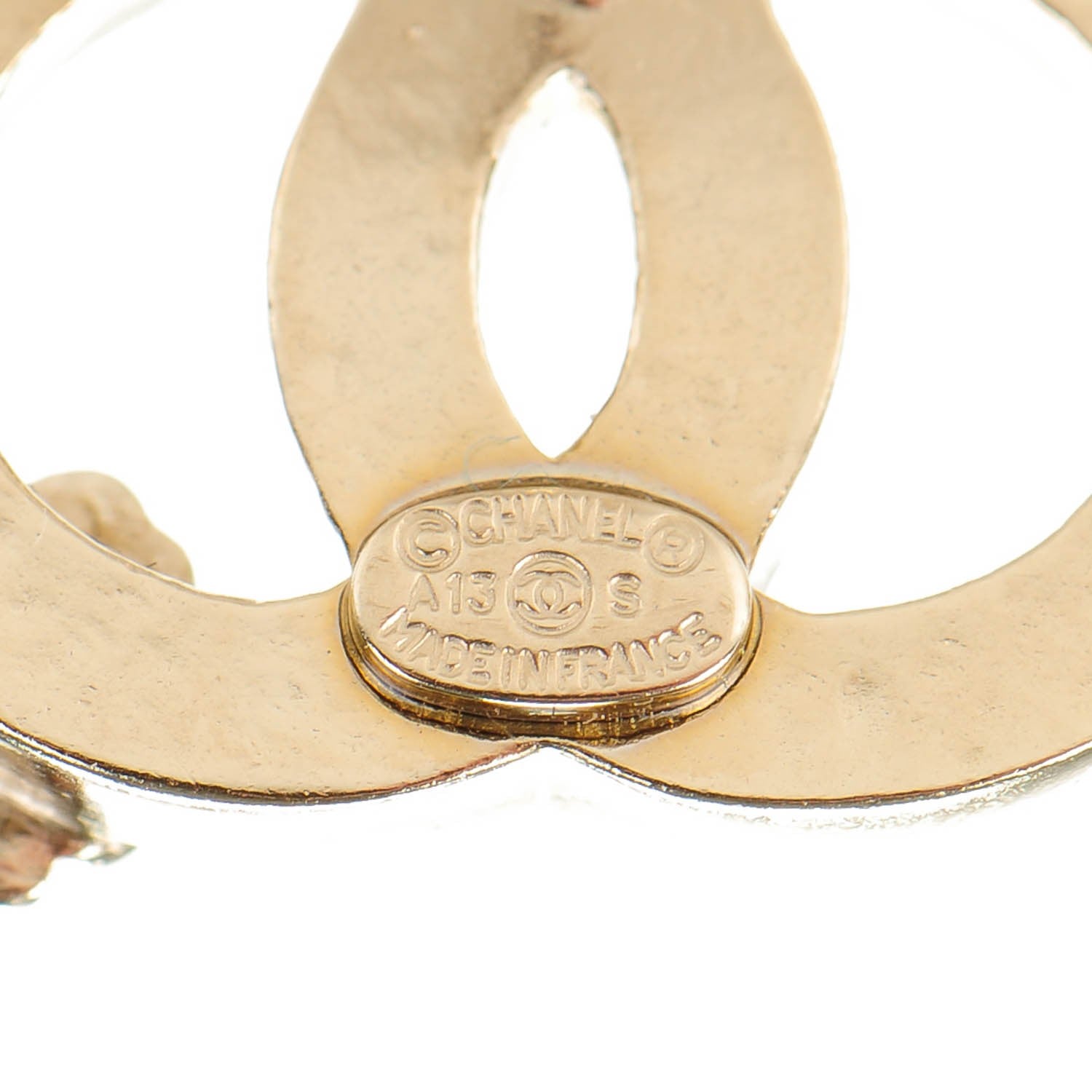Chanel Enamel CC Clover Earrings Black Gold 4 of 5