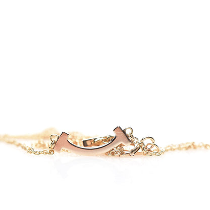 Tiffany 18K Rose Gold Diamond Mini T Smile Pendant Necklace 7 of 7