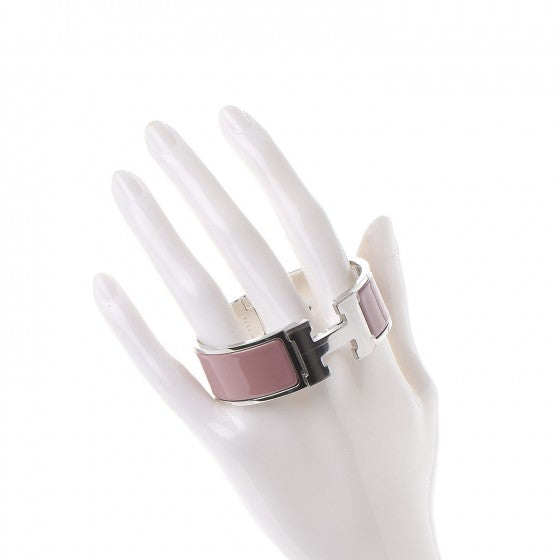 Enamel Wide Clic Clac H Bracelet PM Bois De Rose