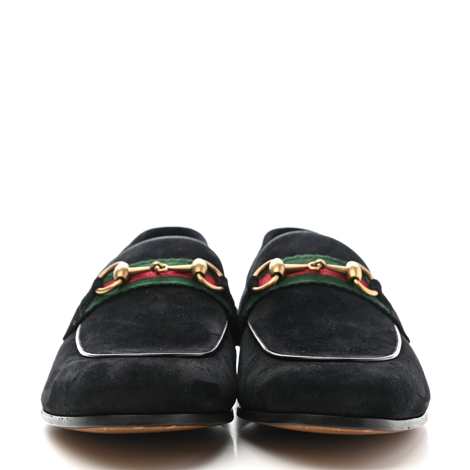 Gucci Suede Web Mens Horsebit Loafers 9 Black 2 of 11