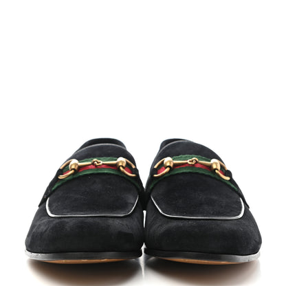 Gucci Suede Web Mens Horsebit Loafers 9 Black 2 of 11