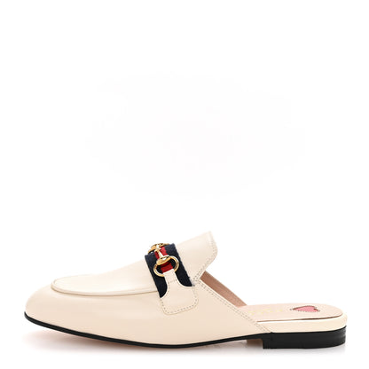 Gucci Malaga Kid Web Womens Princetown Slippers 35.5 Mystic White 1 of 10
