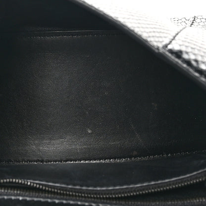 Balenciaga Matte Calfskin Snake Embossed Tonal B Small Hourglass Top Handle Bag Black 5 of 10