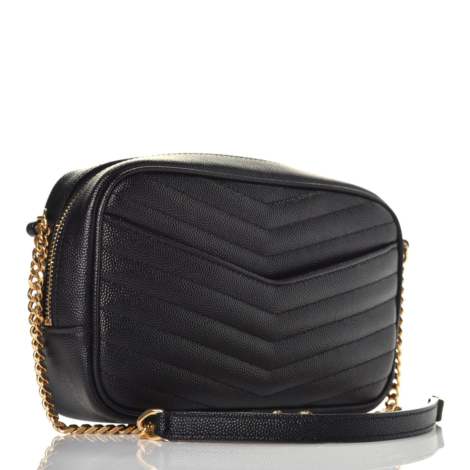 Saint Laurent Grain De Poudre Matelasse Monogram Mini Lou Camera Bag Black 3 of 9