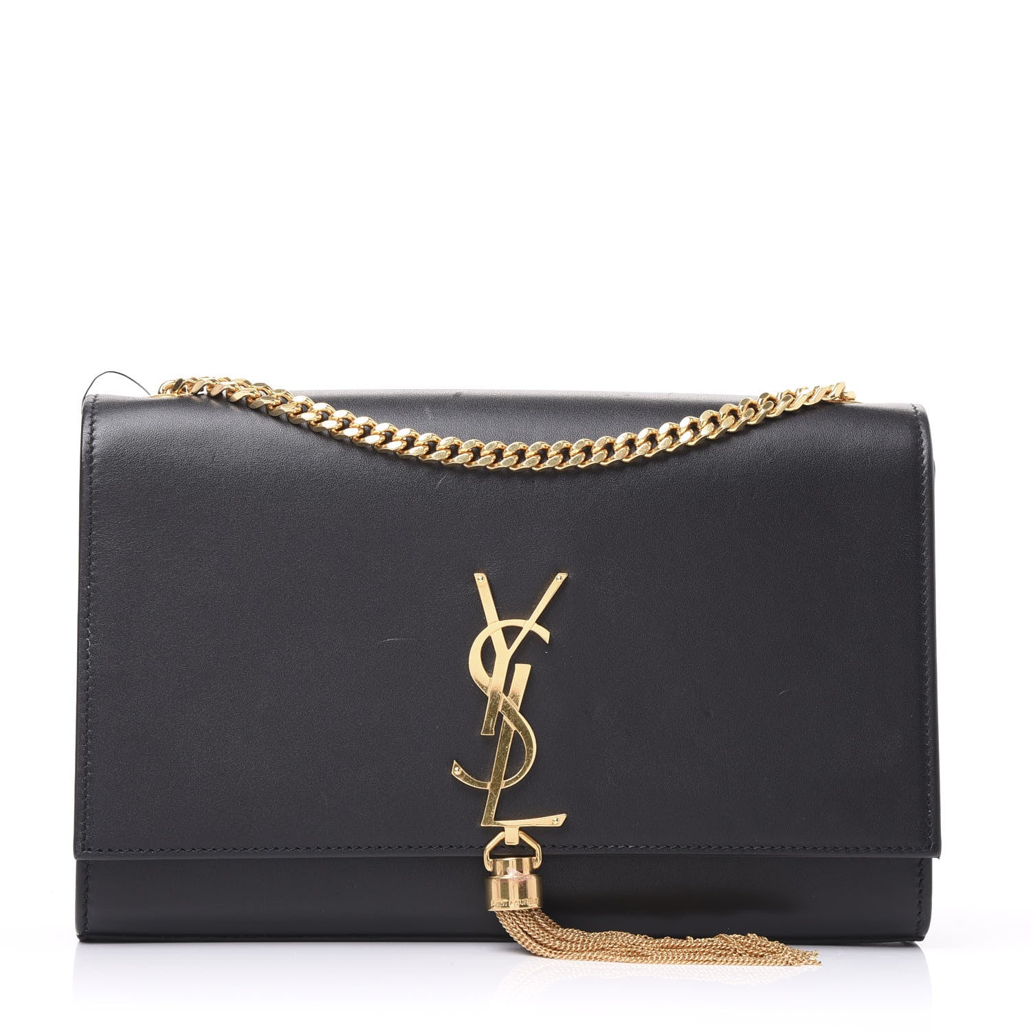 Saint Laurent Smooth Calfskin Medium Classic Monogram Kate Tassel Satchel Black 1 of 9