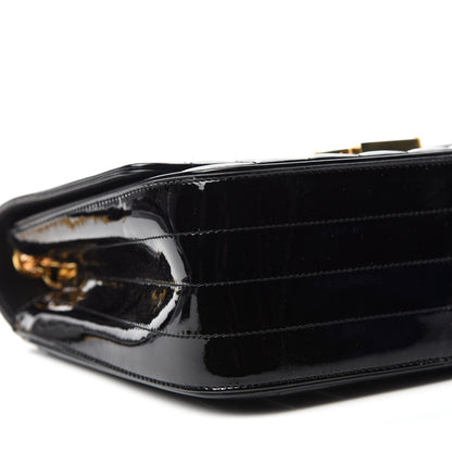 Saint Laurent Patent Matelasse Monogram Large Vicky Chain Bag Black 6 of 13