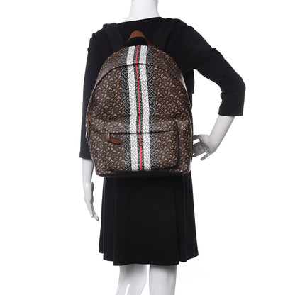 Burberry E-Canvas Monogram Stripe Backpack Bridle Brown 2 of 9