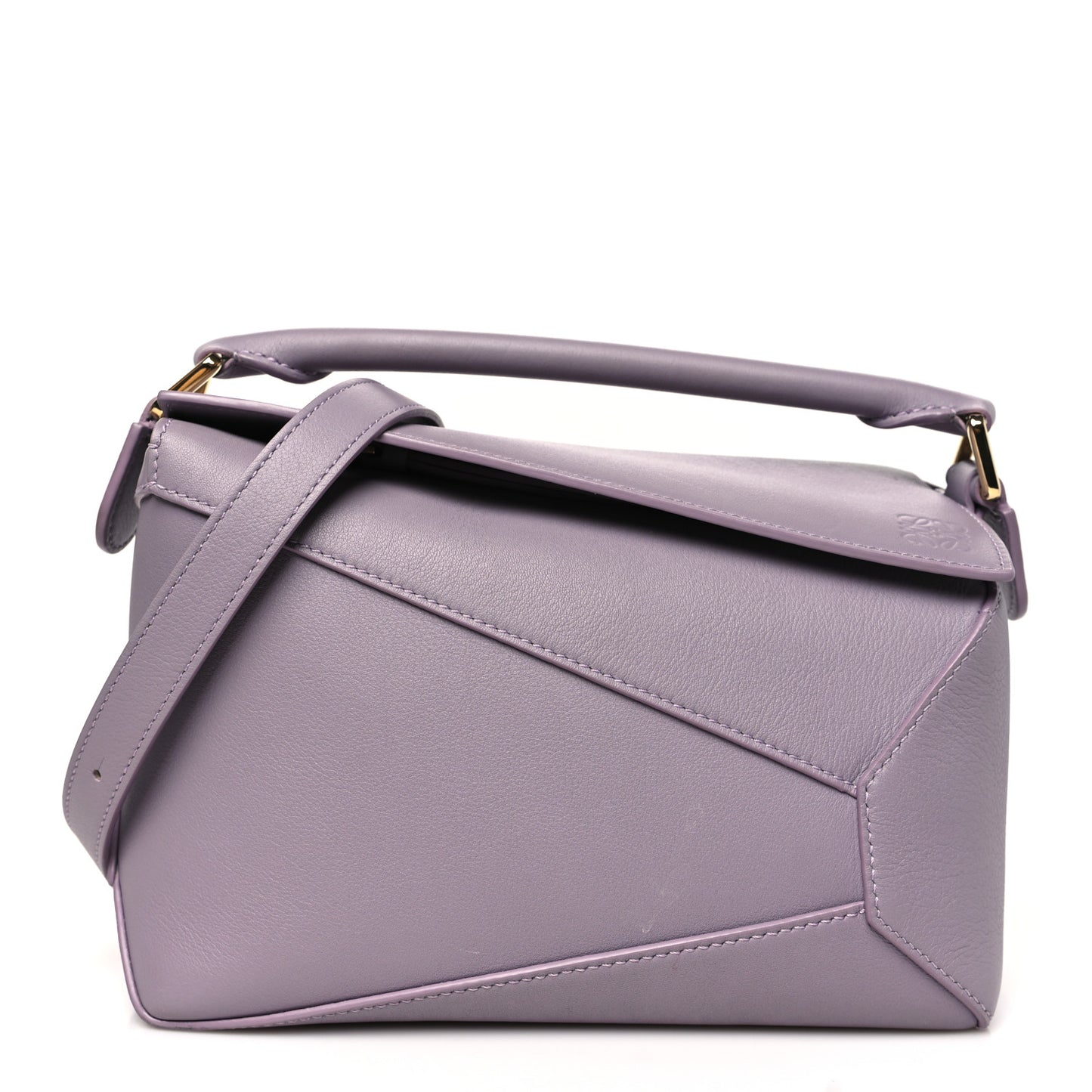 Soft Grained Calfskin Small Puzzle Edge Bag Pale Aubergine Glaze