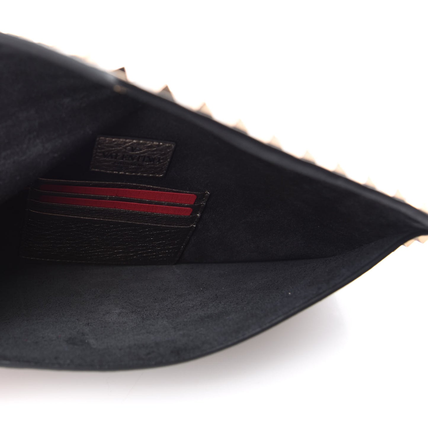 Metallic Pebbled Calfskin Large Rockstud Envelope Clutch Sasso