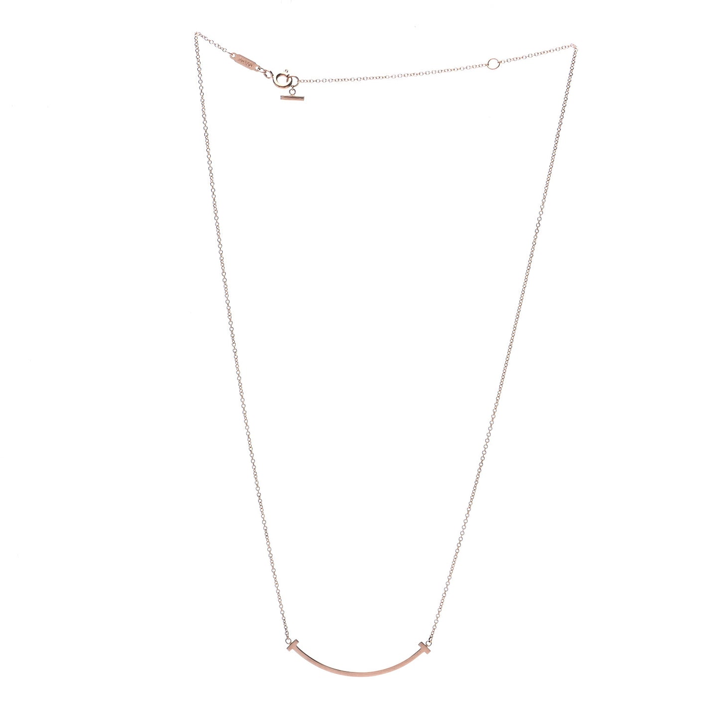 18K Rose Gold Small T Smile Pendant Necklace