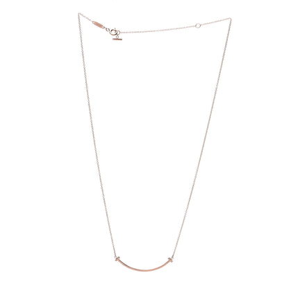 Tiffany 18K Rose Gold Small T Smile Pendant Necklace 3 of 5