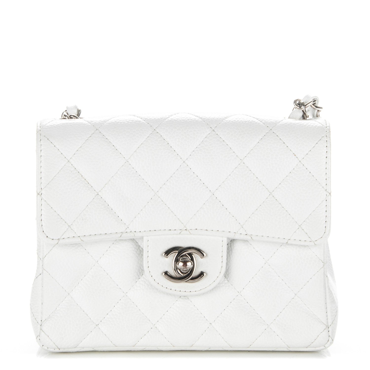 Chanel Caviar Quilted Mini Square Flap White 1 of 7