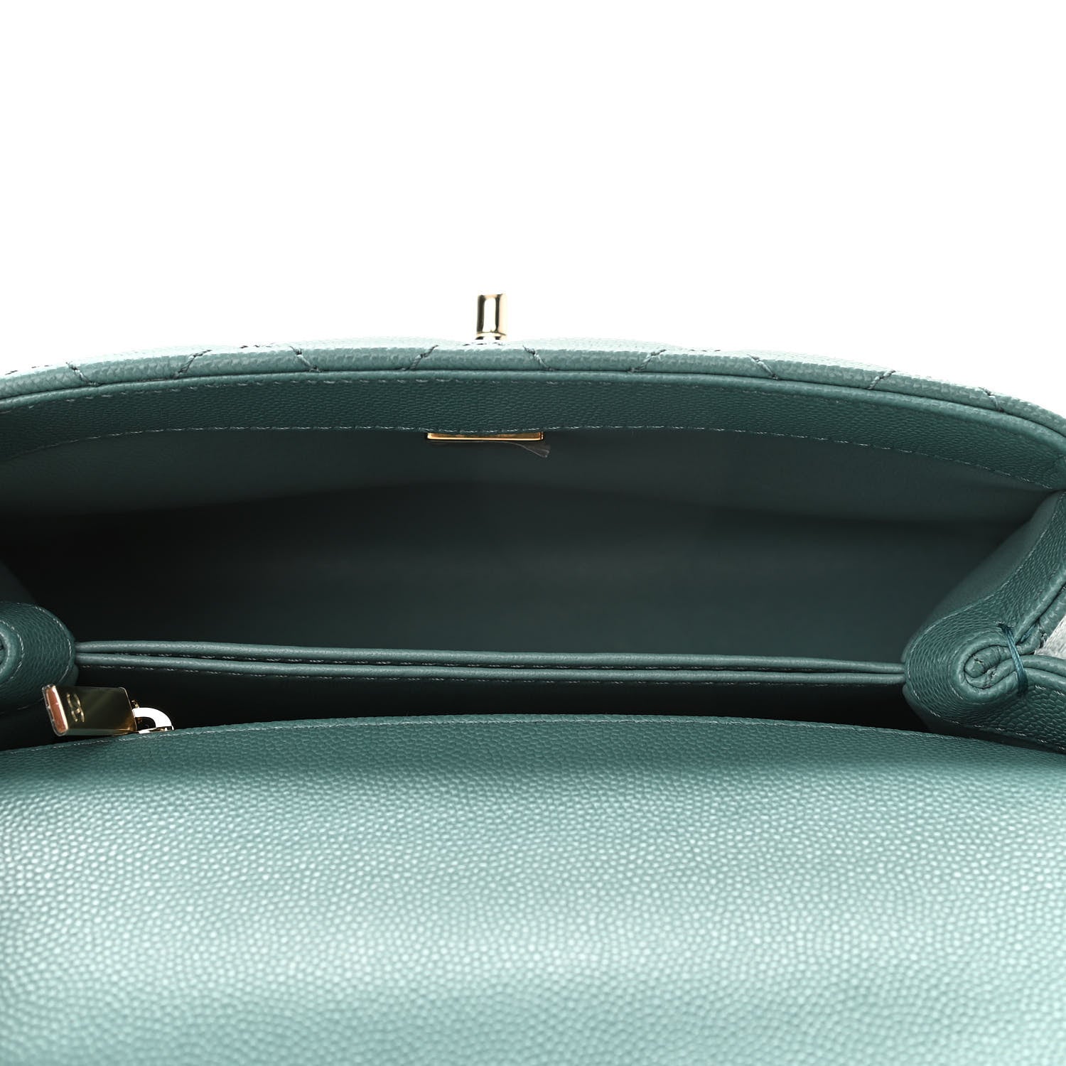 Chanel Caviar Quilted Lizard Embossed Mini Coco Handle Flap Green 5 of 11
