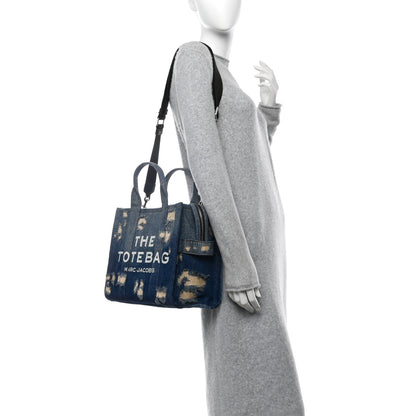 Marc Jacobs The Rip and Repair Denim Canvas Medium The Tote Bag Blue 2 of 10