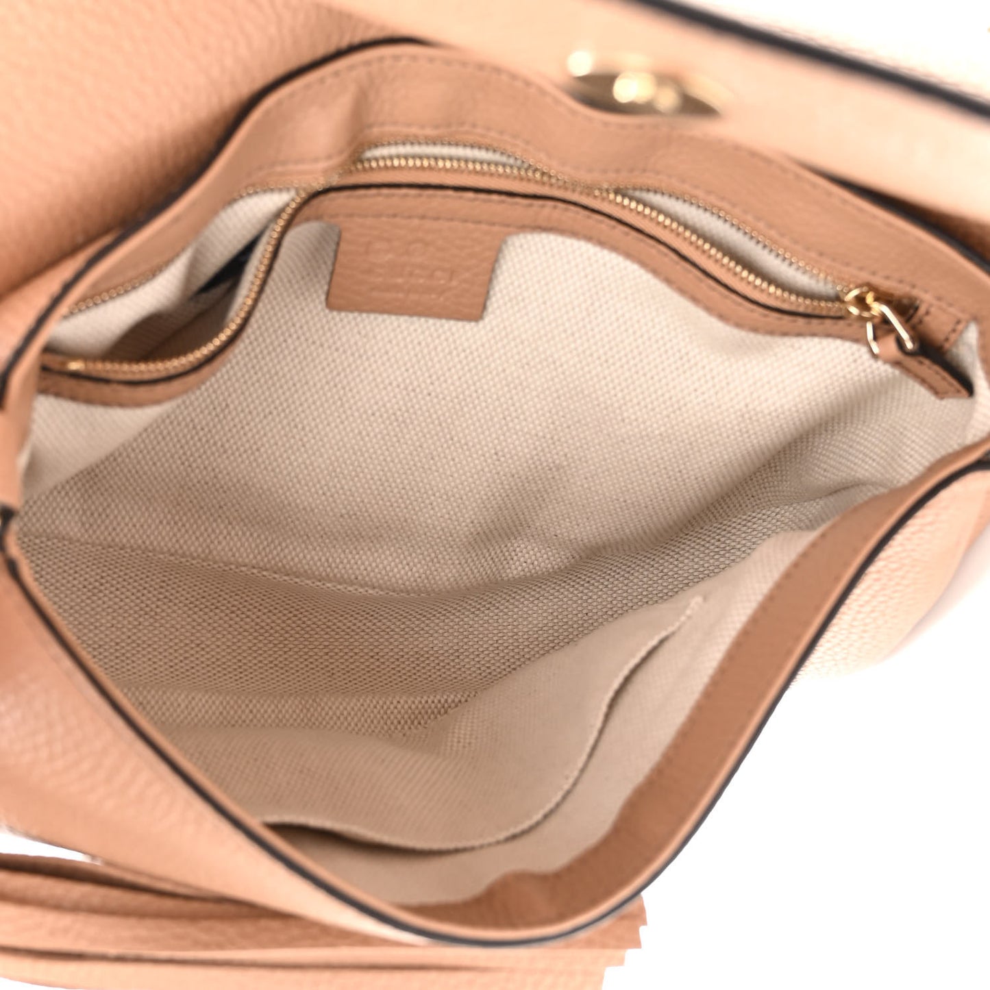 Pebbled Calfskin Medium Soho Flap Crossbody Camelia