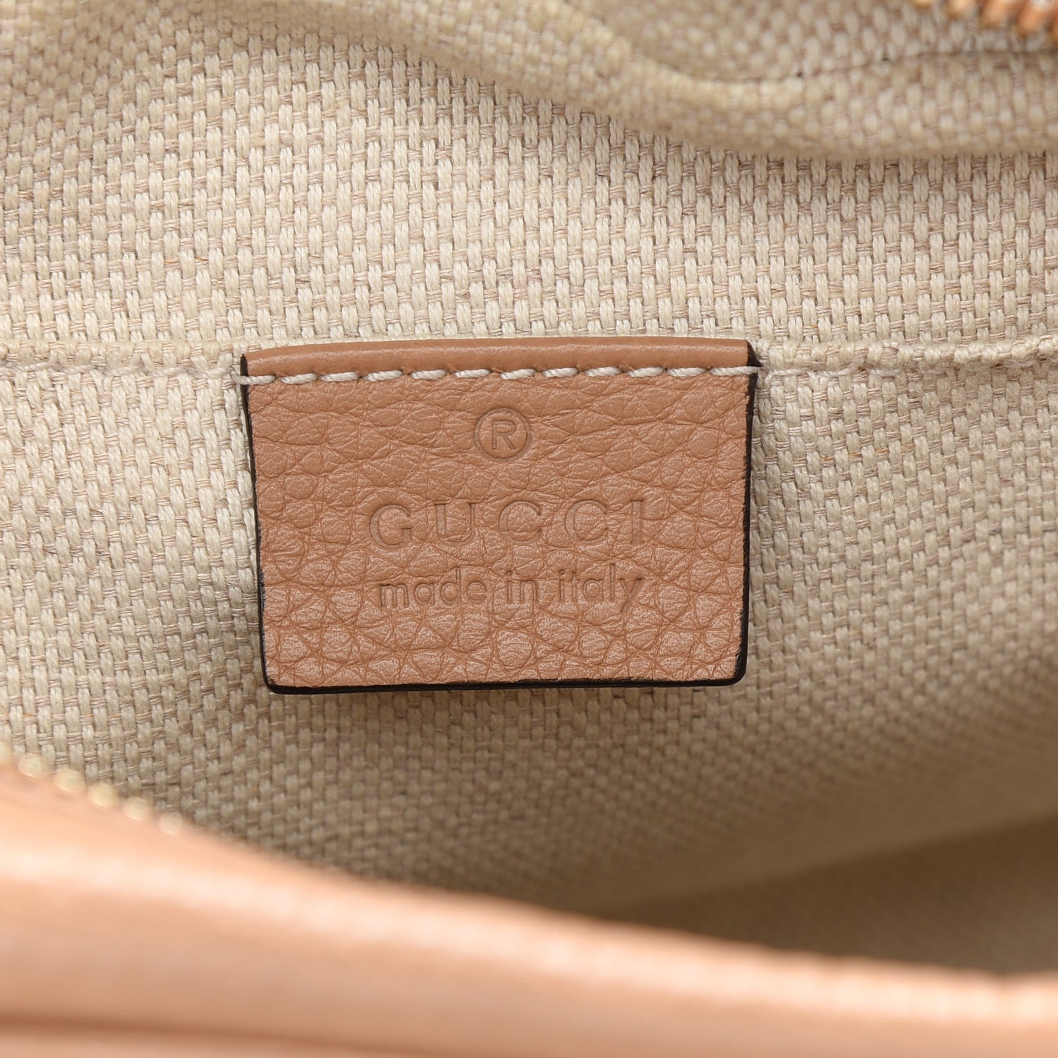 Gucci Pebbled Calfskin Small Soho Disco Bag Camelia 5 of 9