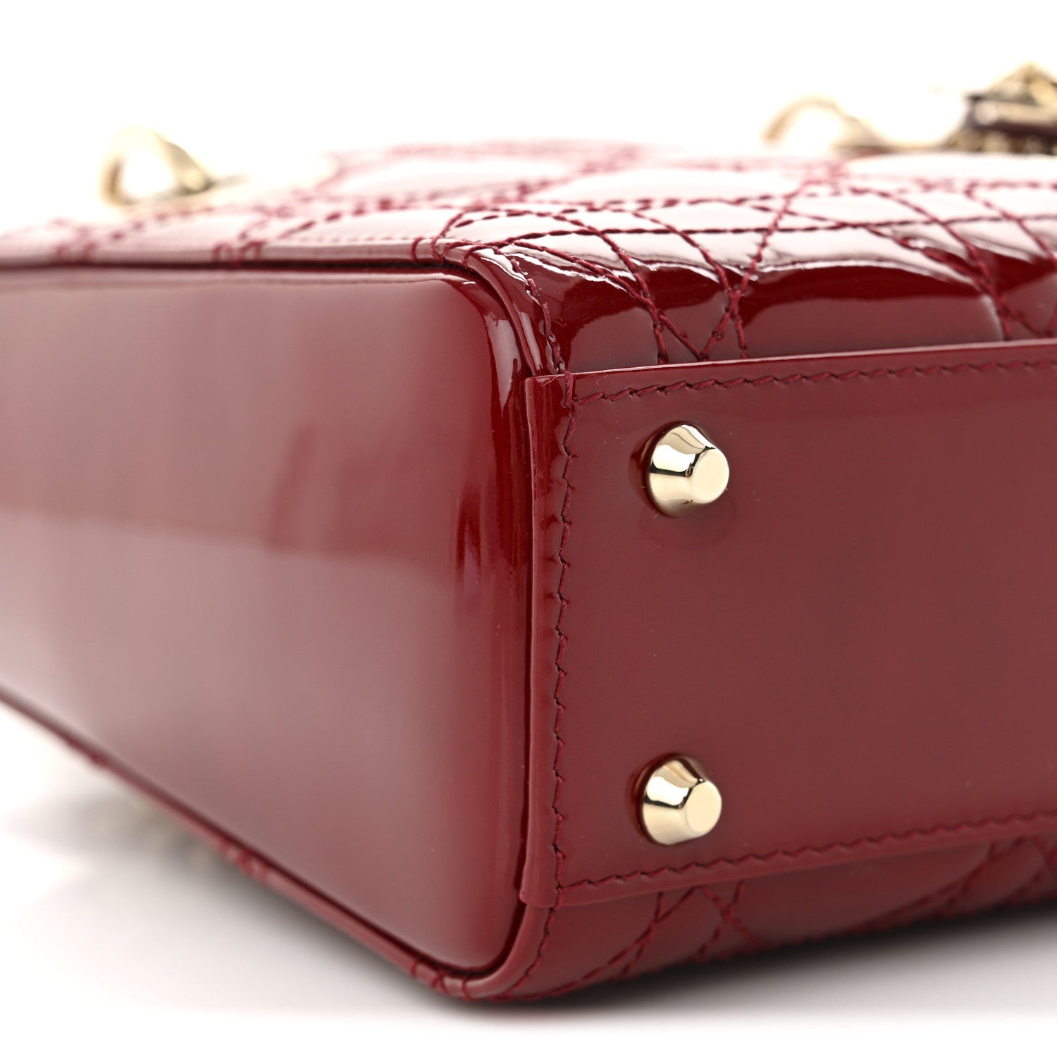 Christian Dior Patent Cannage Mini Lady Dior Red 9 of 11