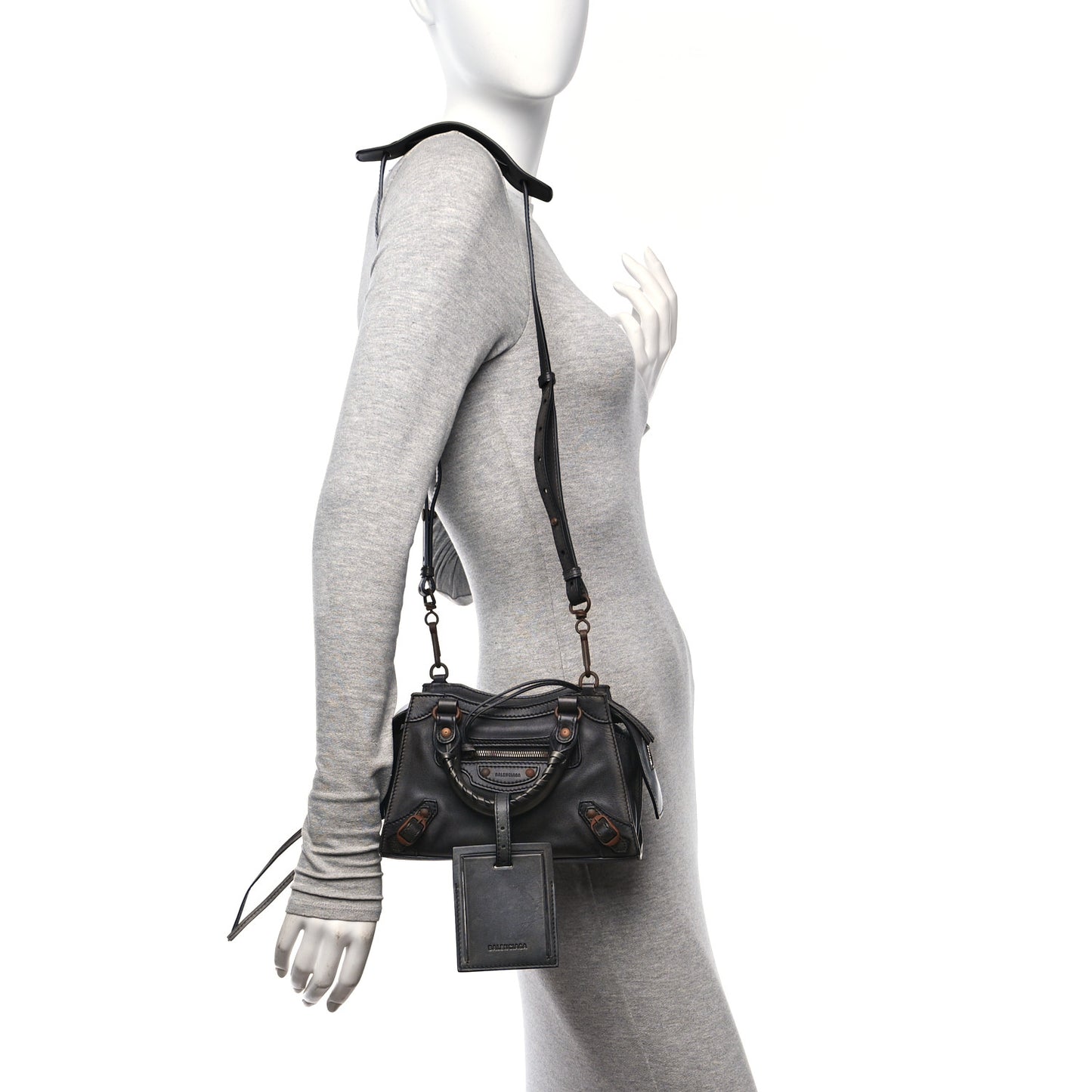 Used Calfskin Black Hardware Mini Neo Classic City Black