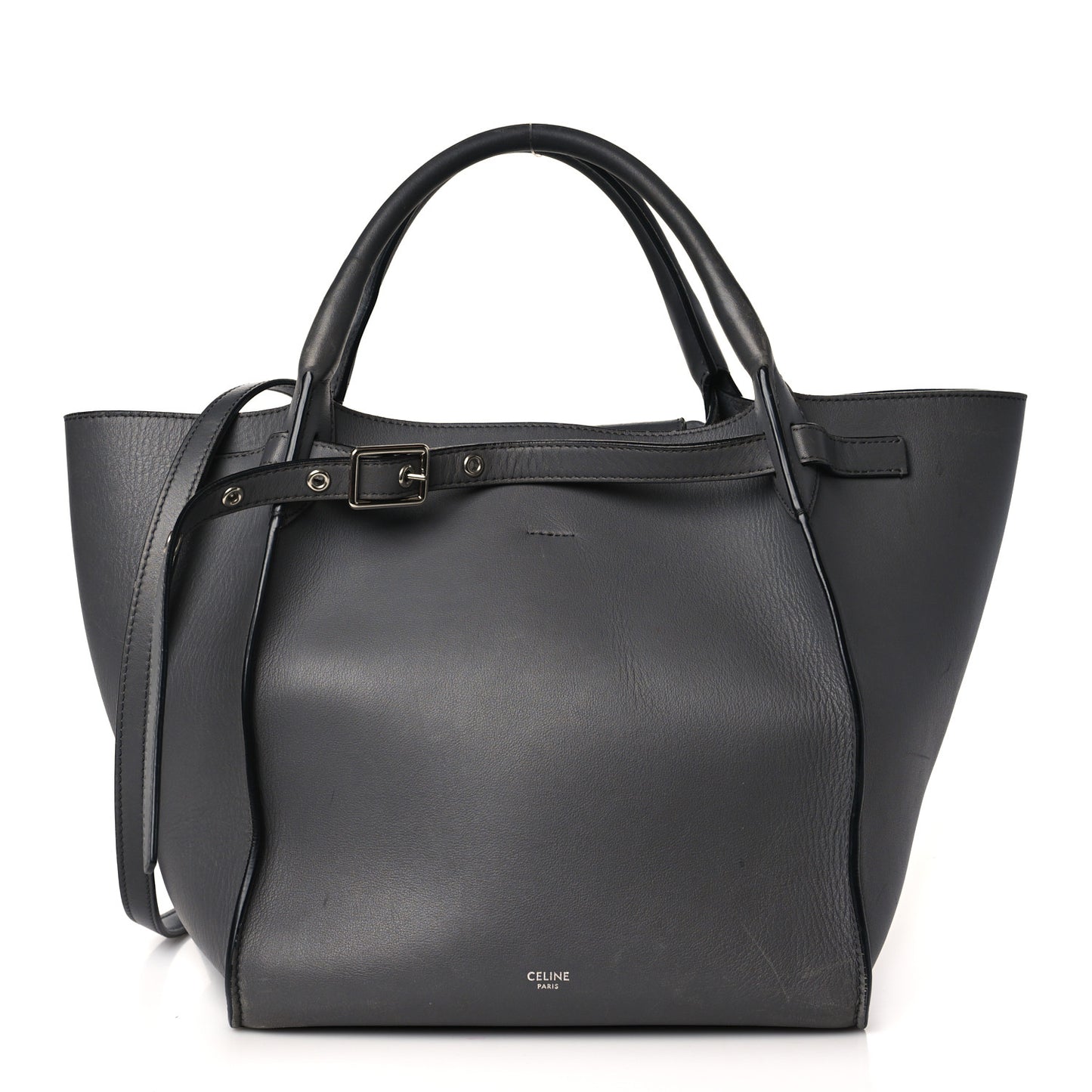 Supple Grained Calfskin Small Big Bag Grey
