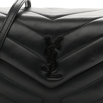 Saint Laurent Calfskin Y Quilted Monogram Toy Loulou Crossbody Bag Black 9 of 12