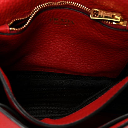 Prada Vitello Daino Flap Crossbody Rosso 6 of 10