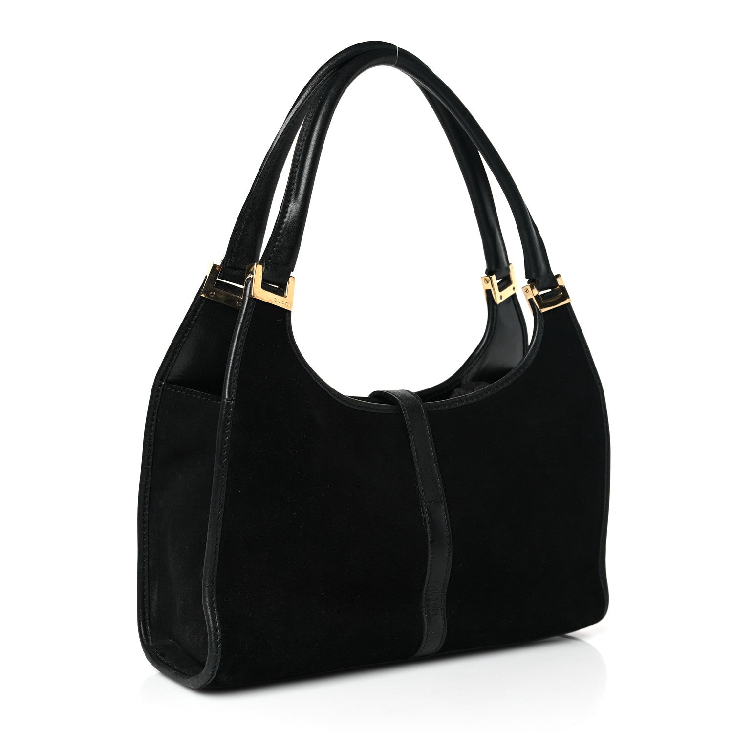 Gucci Suede Bardot Shoulder Bag Black 3 of 12