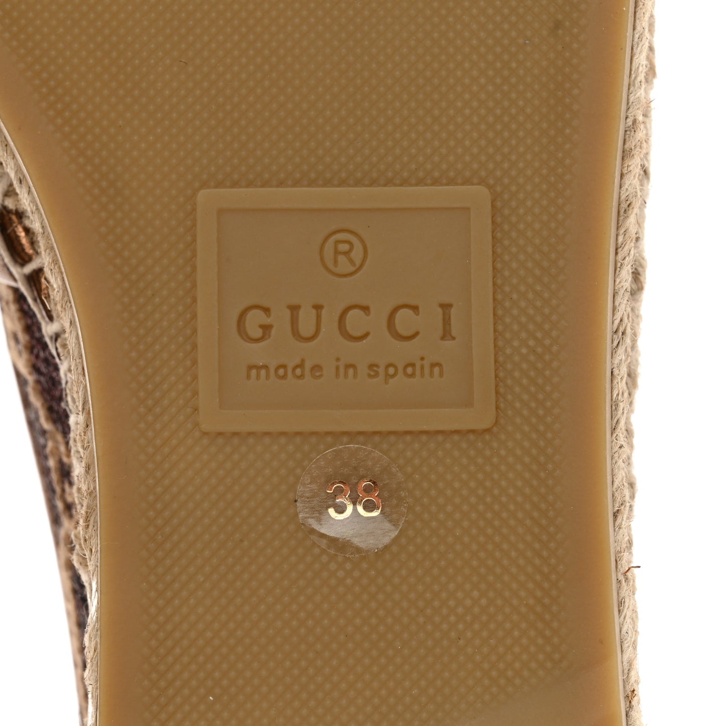 Lame Nappa GG Monogram Espadrilles 38 Brown Beige Light Bronze