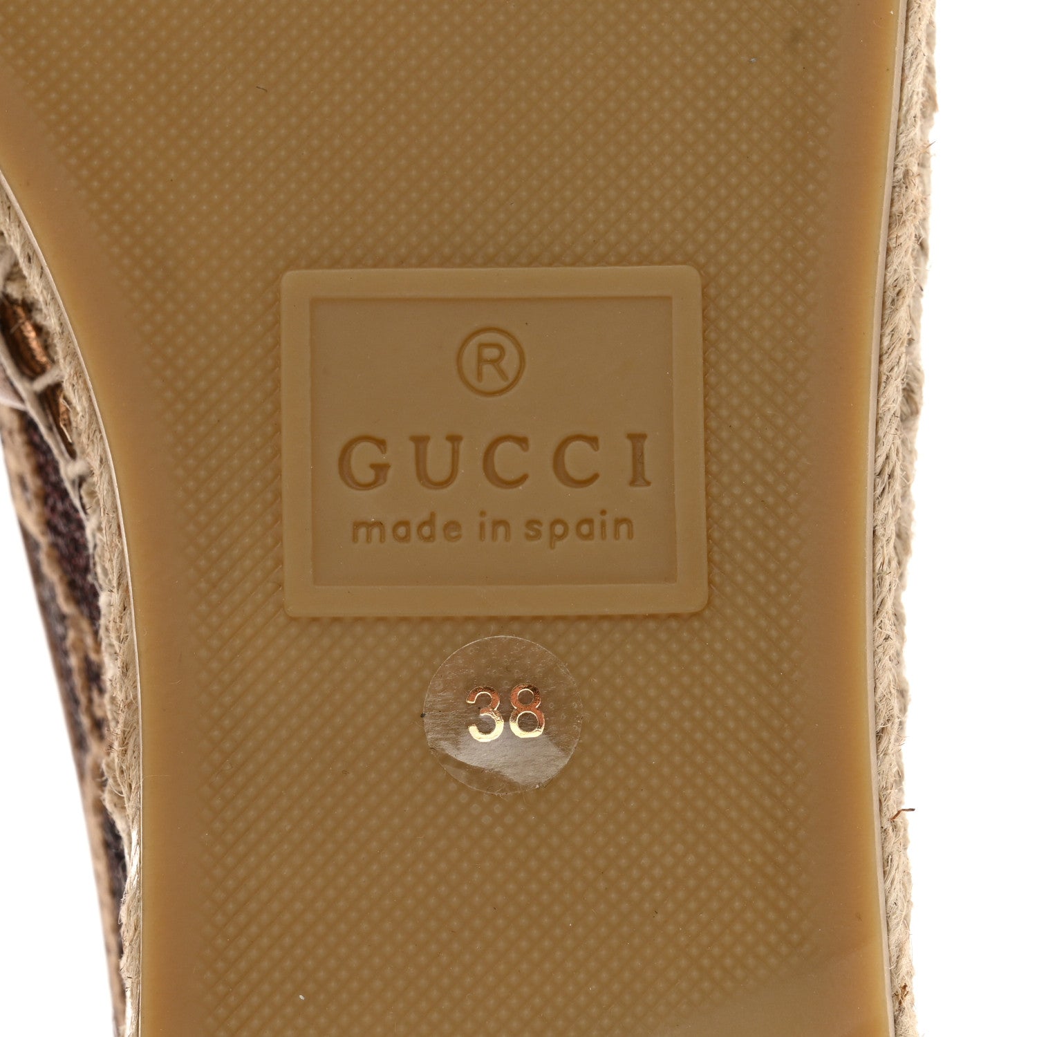 Gucci Lame Nappa GG Monogram Espadrilles 38 Brown Beige Light Bronze 8 of 9