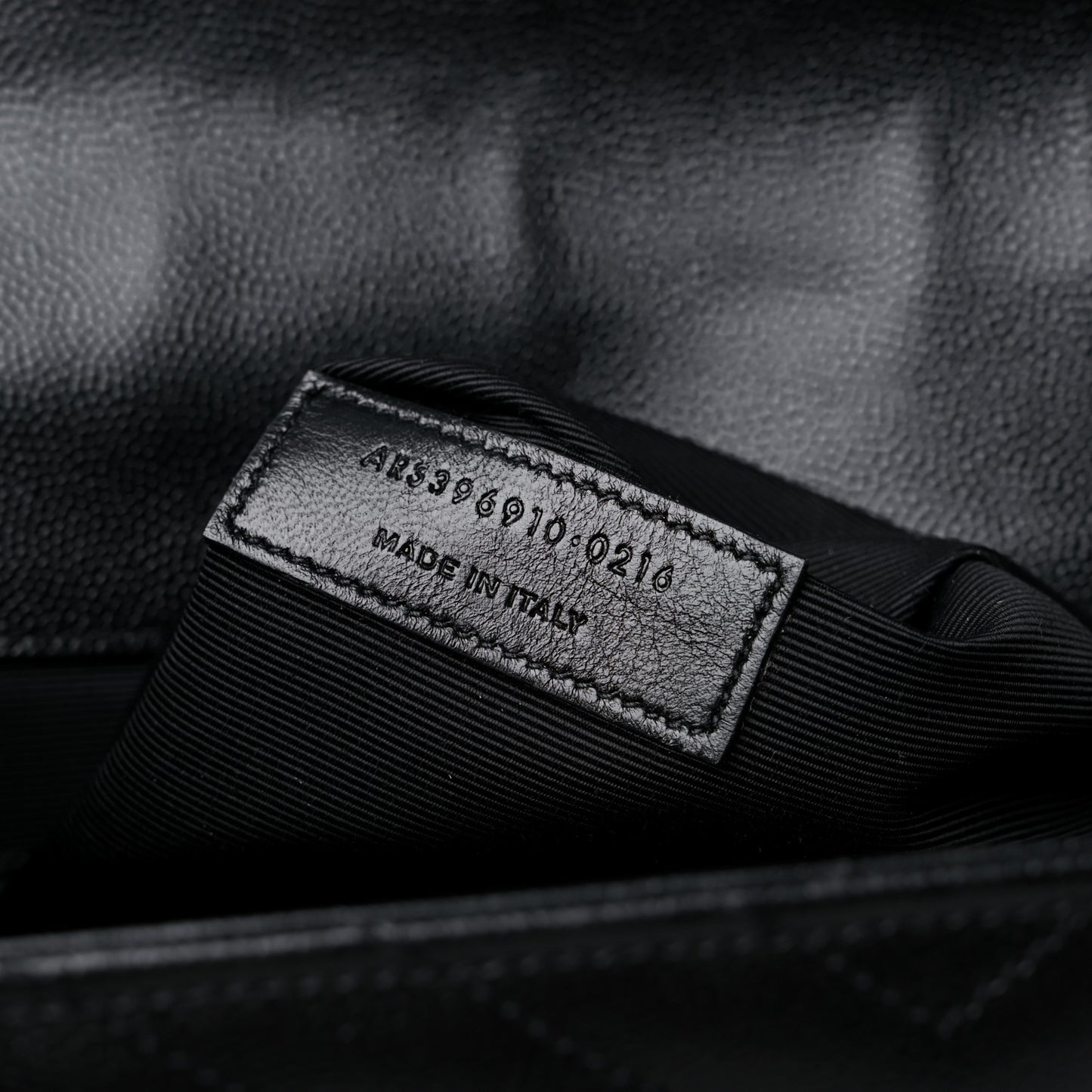 Grain De Poudre Matelasse Chevron Large Monogram Satchel Black