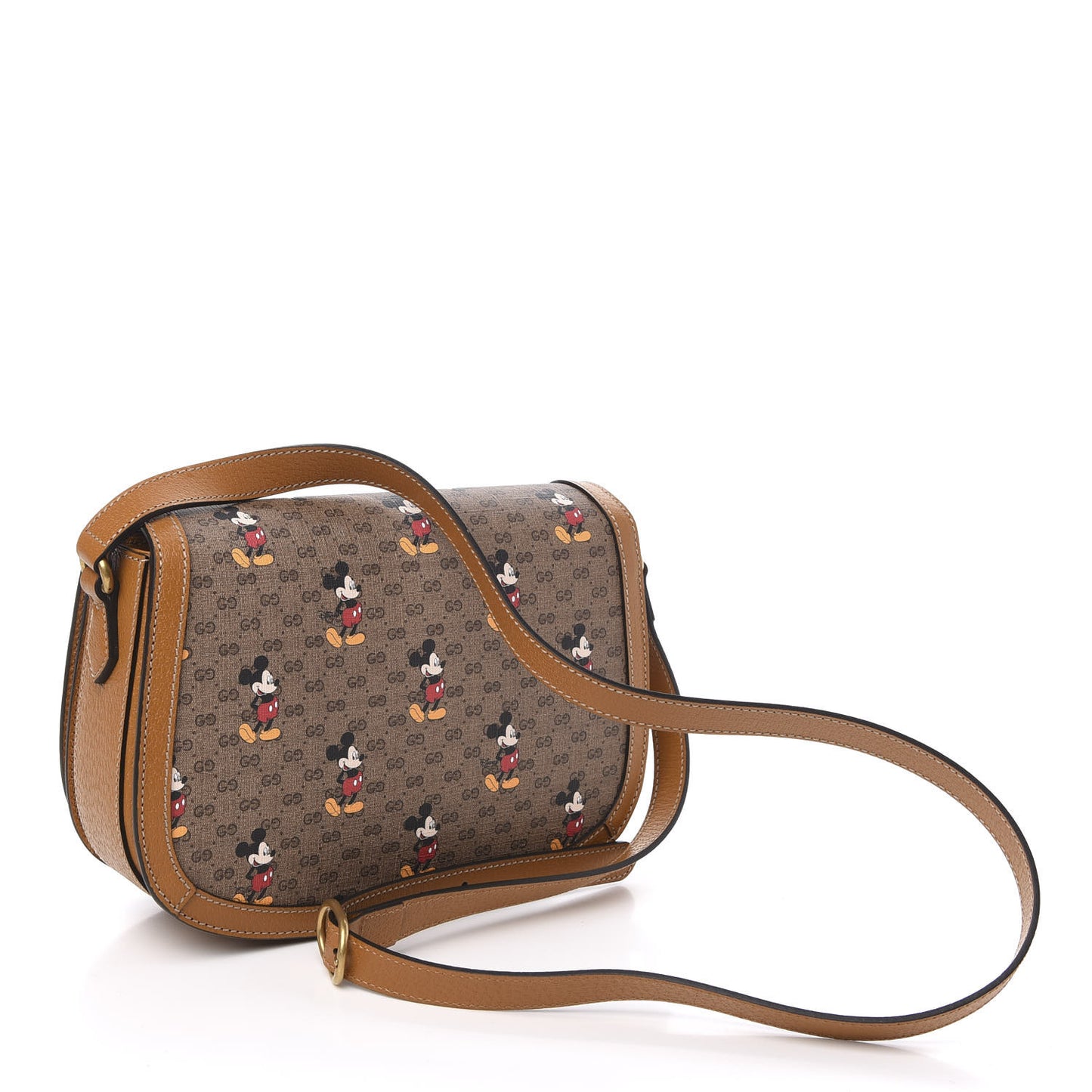 X DISNEY Mini Vintage GG Supreme Monogram Mickey Mouse Small Flap Messenger Bag Beige Vintage Sun Oil