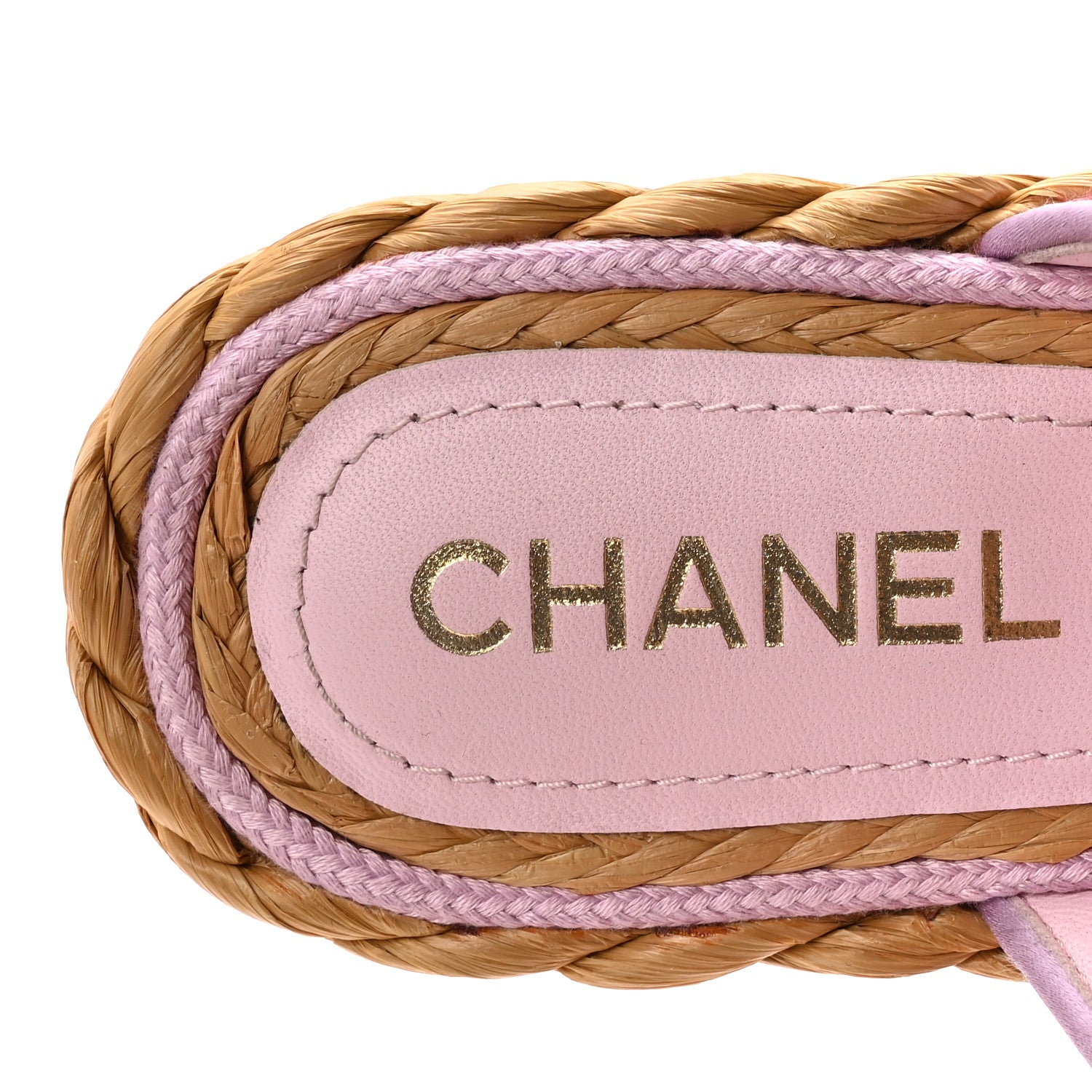 Chanel Tweed Mesh Satin CC Thong Sandals 37 Light Purple Pink Red 8 of 10