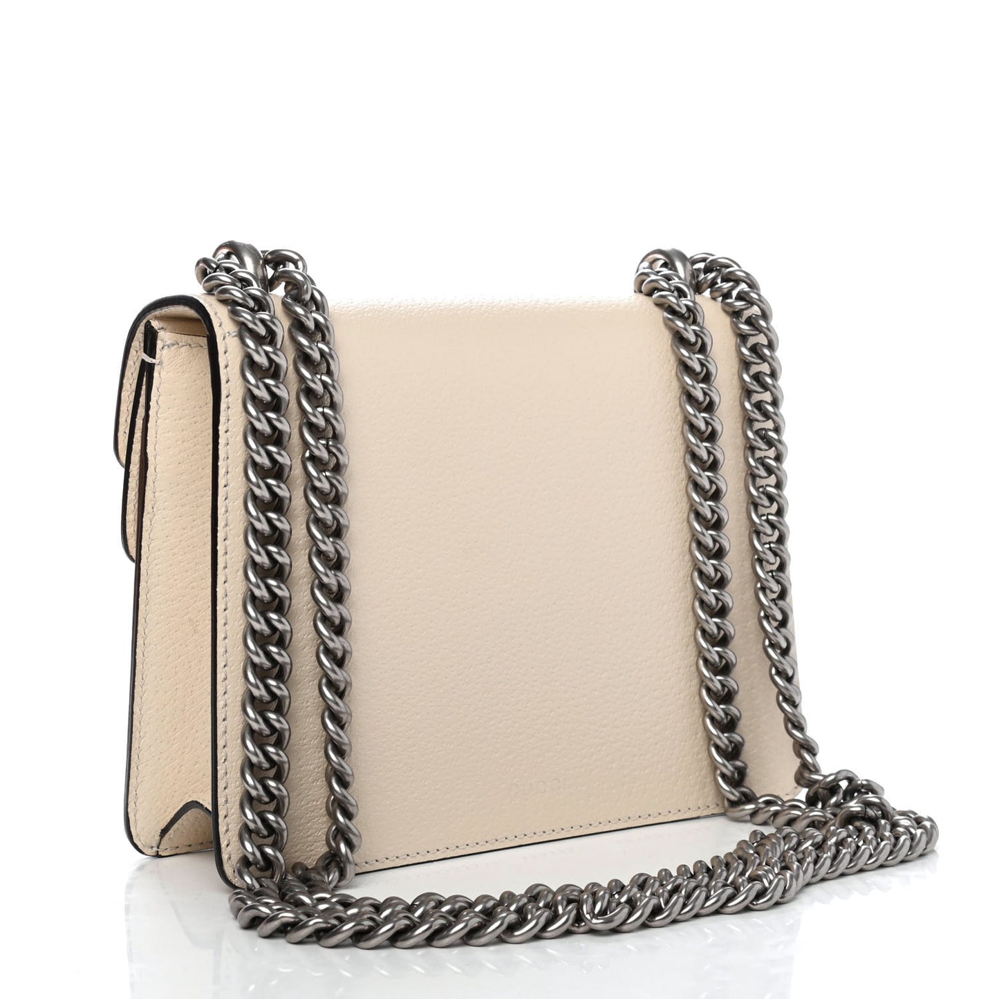 Textured Calfskin Crystal Mini Dionysus Shoulder Bag Mystic White