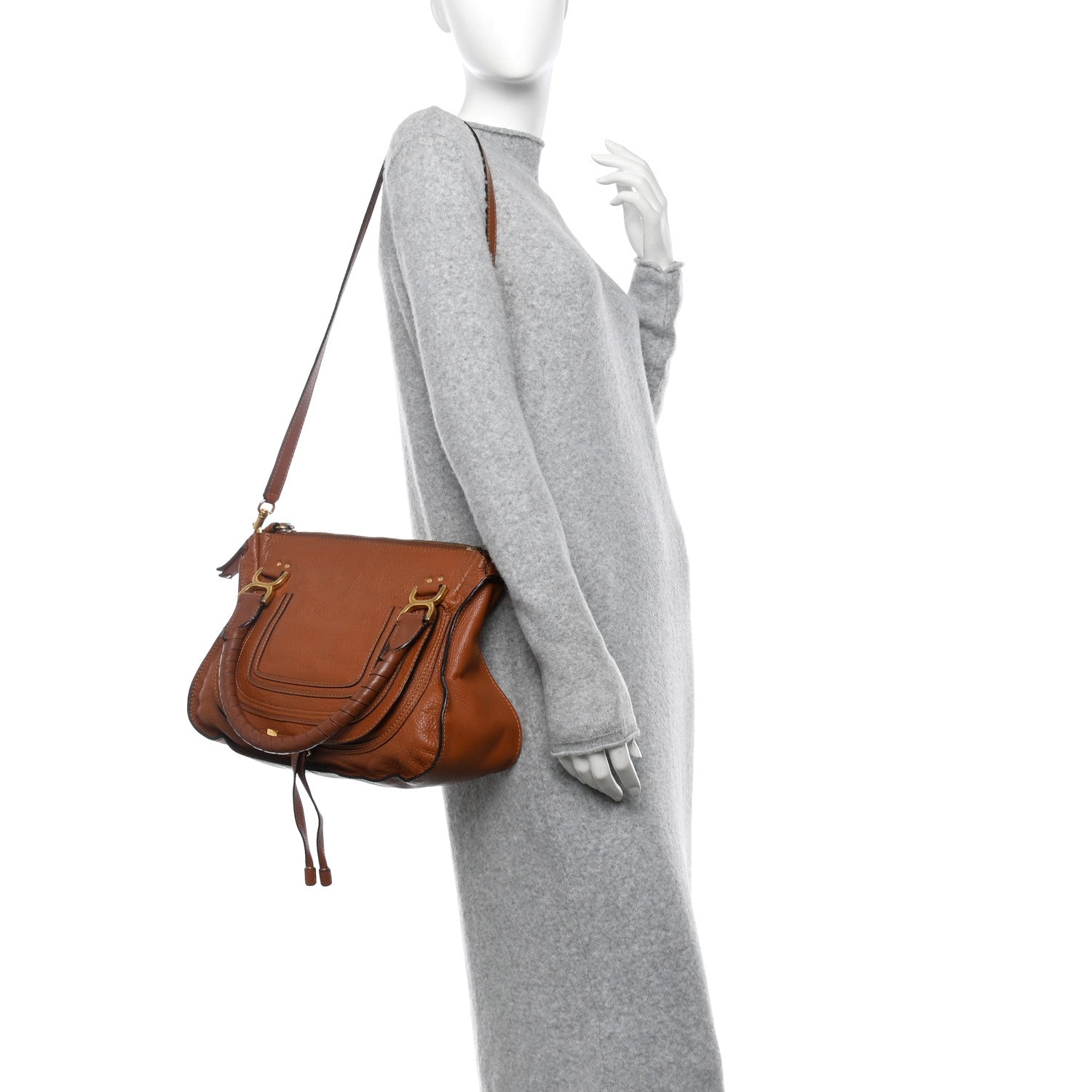 Chloe Calfskin Medium Marcie Satchel Tan 2 of 13