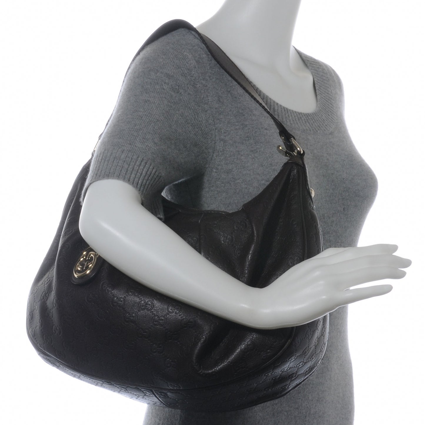 Guccissima Medium Sukey Hobo Dark Brown