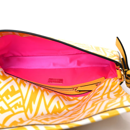 Fendi X SARAH COLEMAN Glazed Canvas Vitello King FF Vertigo Baguette 1997 Mimosa White 5 of 9