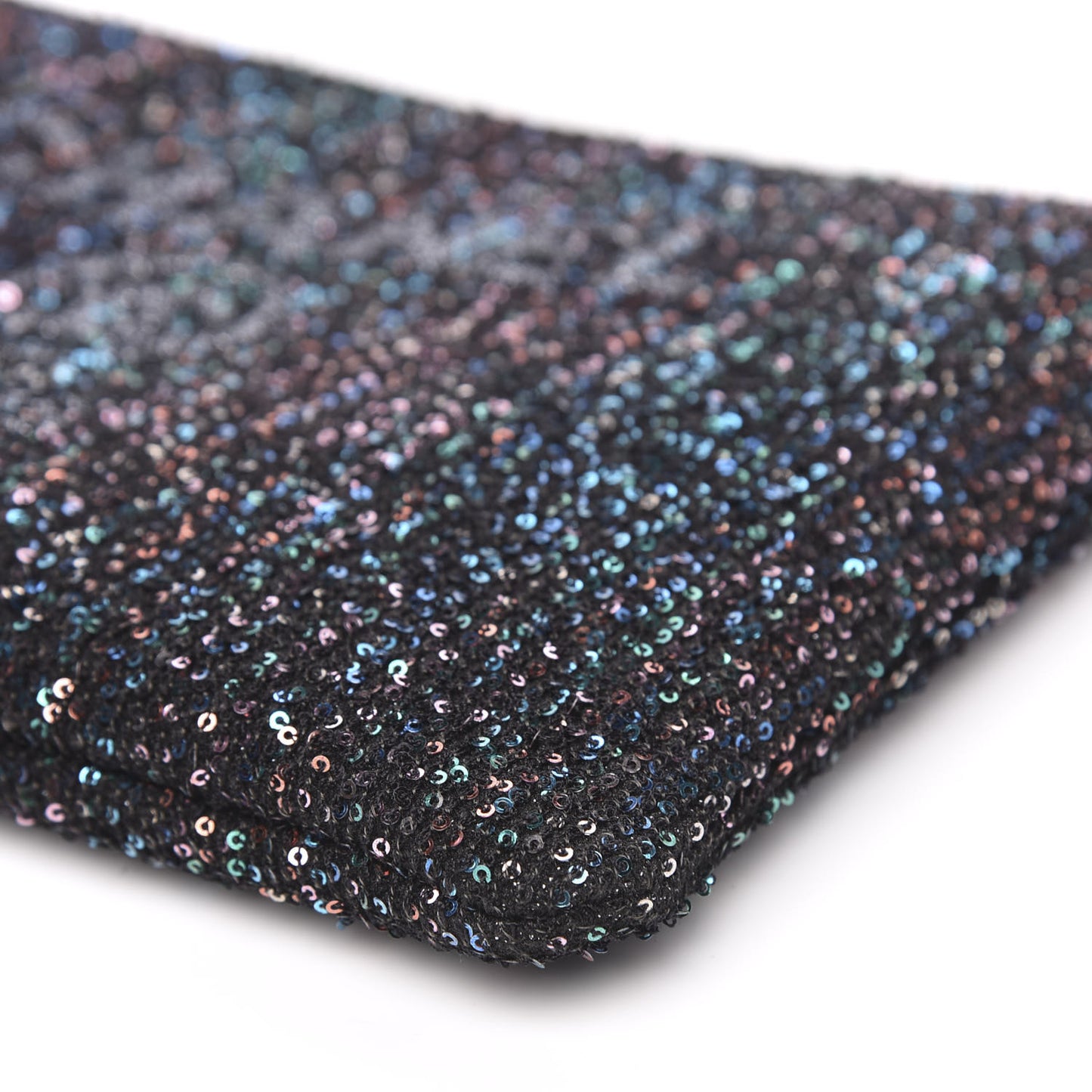 Canvas Sequin Medium Deauville Cosmetic Pouch Black