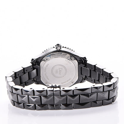 Christian Dior Stainless Steel Ceramic Diamond 28mm Dior VIII Quartz Watch Black 4 of 5