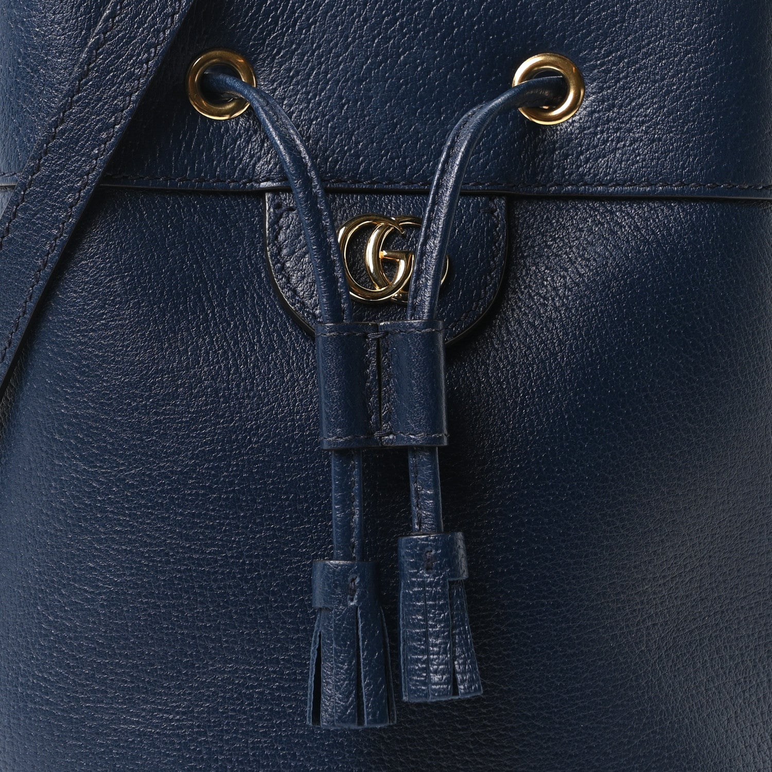 Gucci Soft Textured Calfskin Web Small Ophidia Bucket Bag Blue Agata 8 of 10