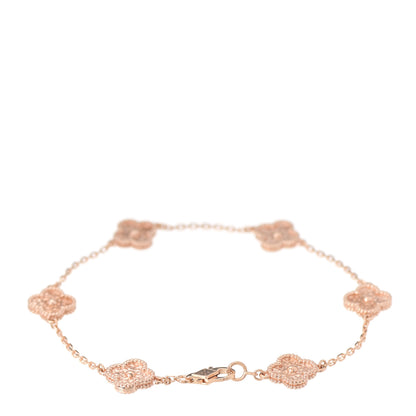 Van Cleef & Arpels 18K Rose Gold 6 Motifs Sweet Alhambra Bracelet 3 of 7